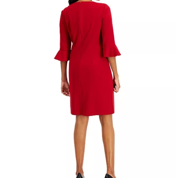 Red dress with Ruffle cuffs - Picture 4 of 4